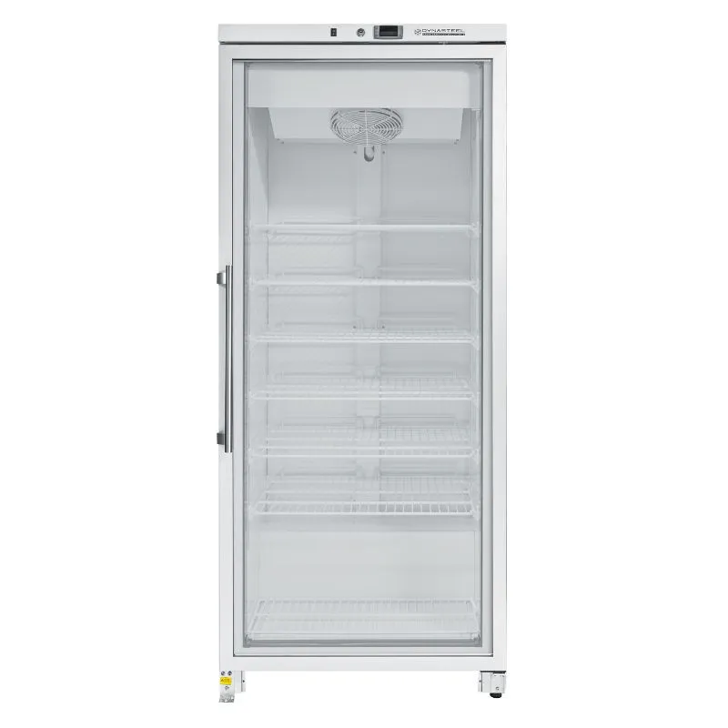 Gefrierschrank 600 L Glastür Umluftkühlung -18/-22°C 7 Ebenen 492 W, Professioneller Gefrierschrank