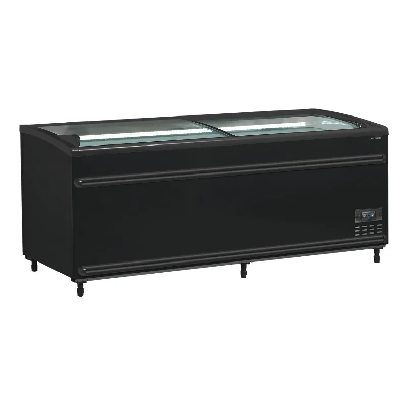 Kühlschrank Gefrierschrank Gebogenes Glasdeckel - Schwarz - 500 L