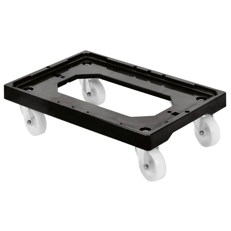 Rollsockel 4 drehbare Räder - Stahlrahmen - Schwarz