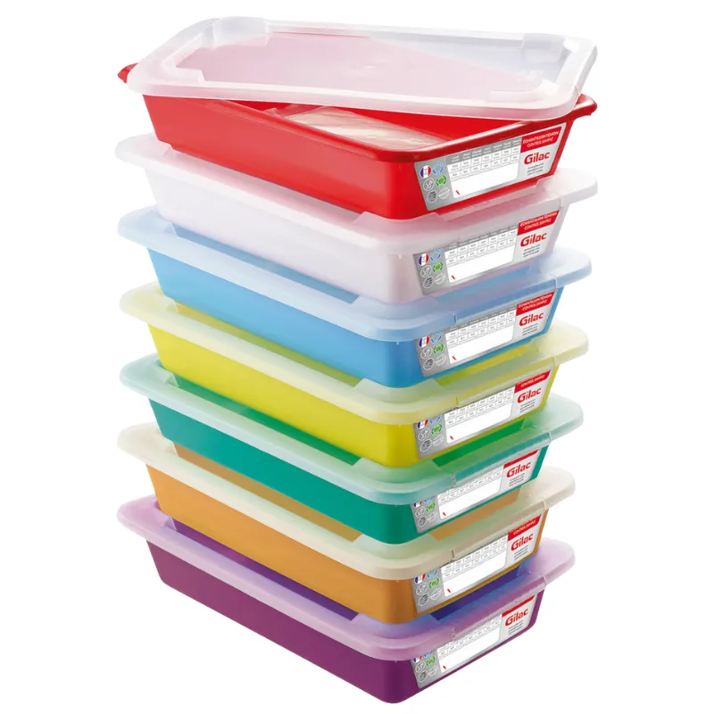 HACCP Zeugenflachbehälter mit Deckel - 8 L - Set von 7