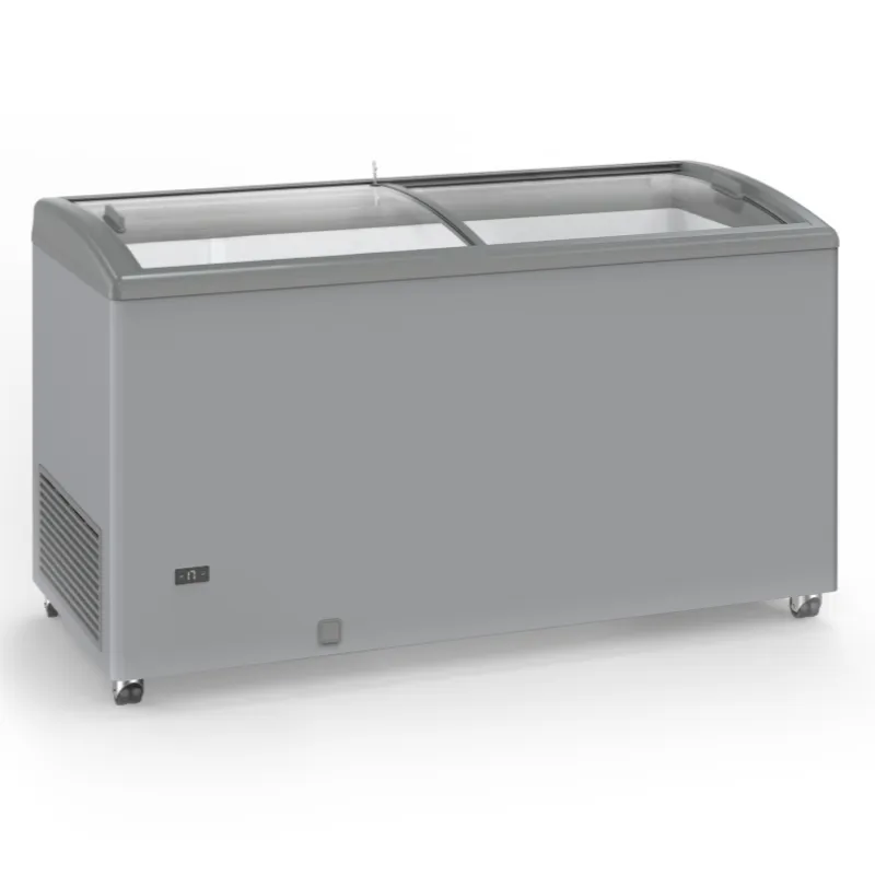 Gefrierschrank Edelstahloptik mit Glasschiebetüren - 500 L - Generalüberholt