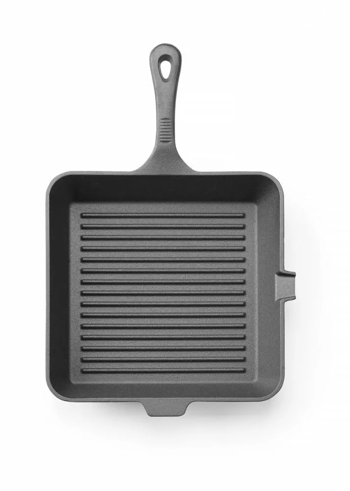 Quadratische Gusseisen-Grillpfanne - 250 x 250 mm