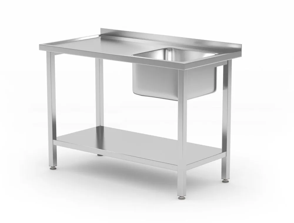 Tauchbecken 1 rechts Kitchen Line mit Regal - T 600 x B 1000 mm
