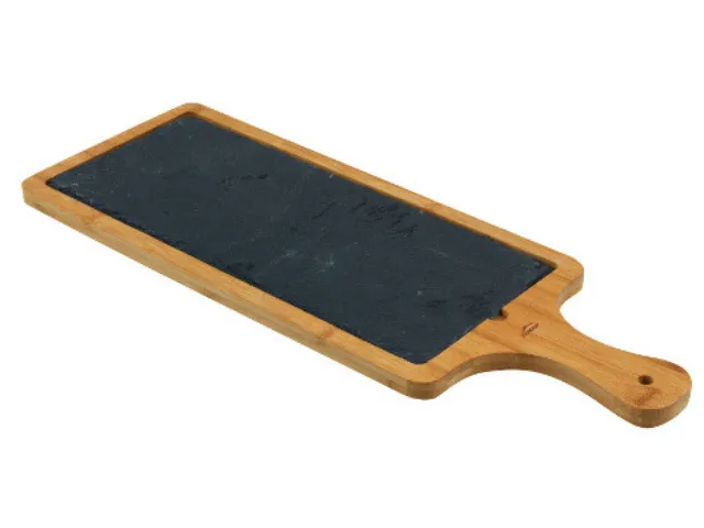 Tafel Schiefer und Bambus 50x18