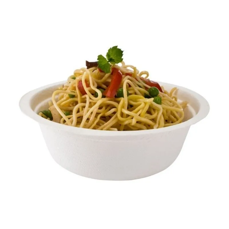 Runder Schüssel aus Bagasse - 800 ml - Packung mit 50