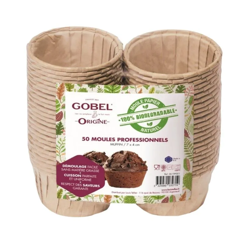 Wegwerf-Muffinförmchen aus Papier - 7,2 x 4 cm - Packung mit 50