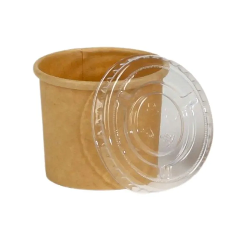 Deckel aus PET für 30 ml Kraftkarton-Saucentöpfchen - Packung mit 50
