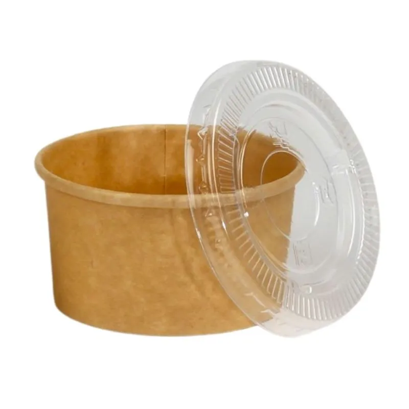 Deckel aus PET für 60 ml Kraftkarton-Saucentöpfe - Packung mit 50 Stück