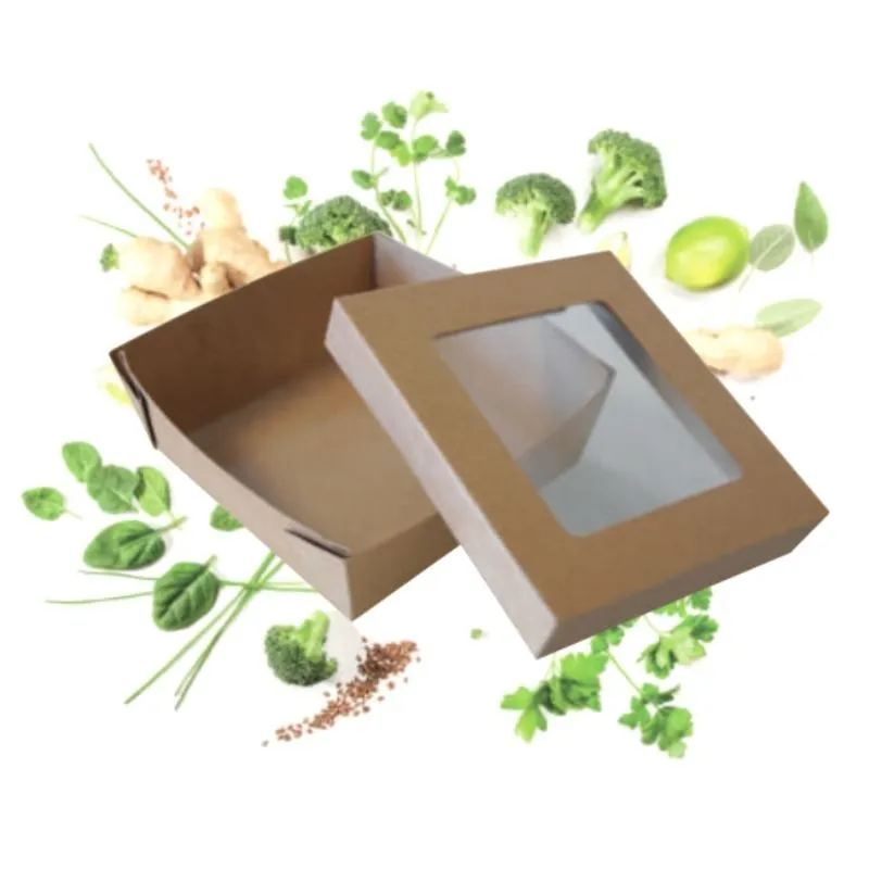 Mittagessenbox mit Fenster 190 x 190 - Umweltfreundlich - Packung mit 25