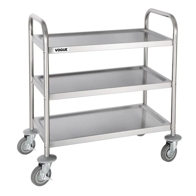 Edelstahl-Abräumwagen - 3 Ebenen - L 710 X T 405 mm - 128 kg - Aufbereitet