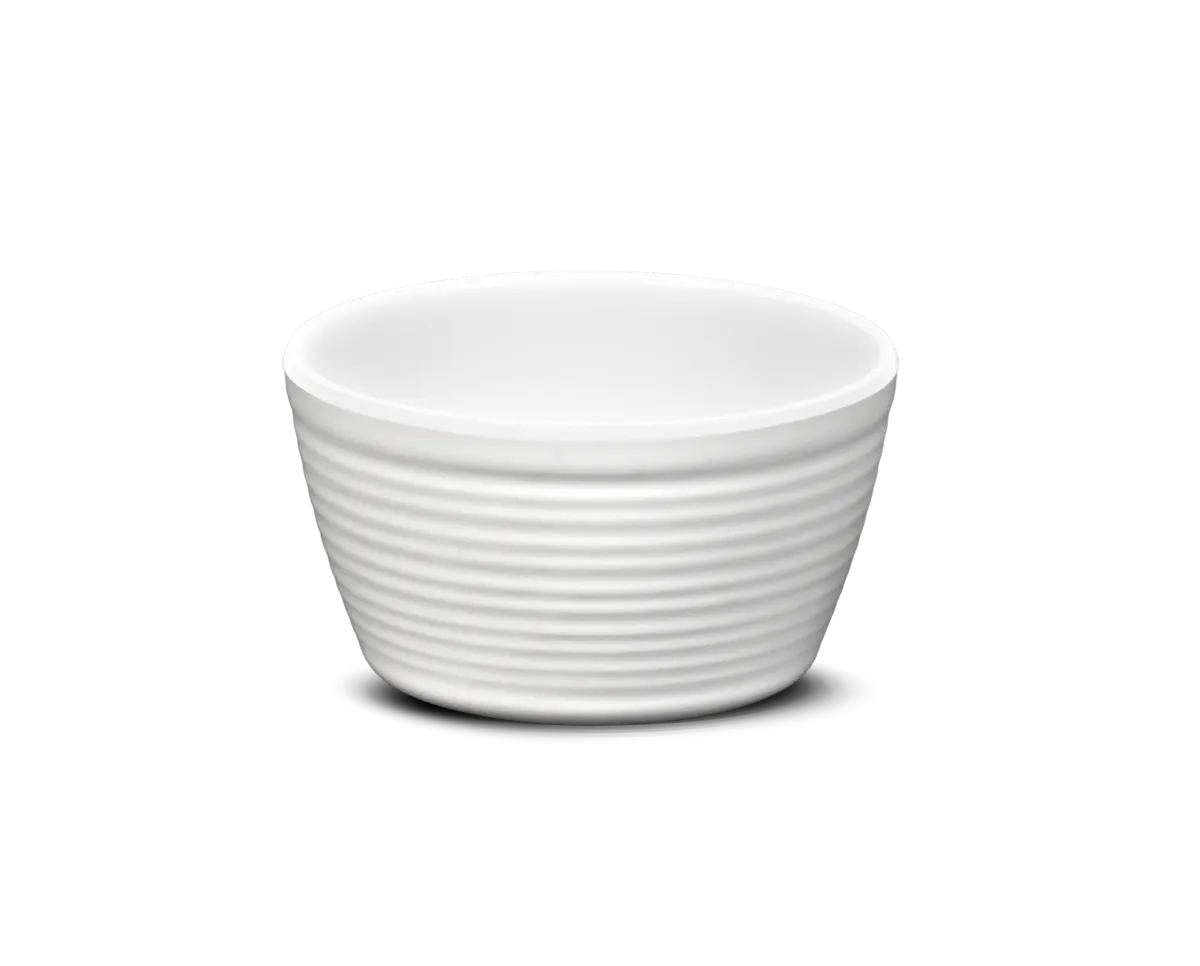 Weißer gewellter Ramekin - 120 ml