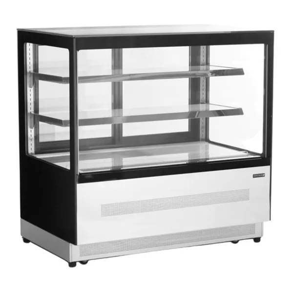 Schwarze Kühlvitrine Theke 2 Glastüren - 191 L