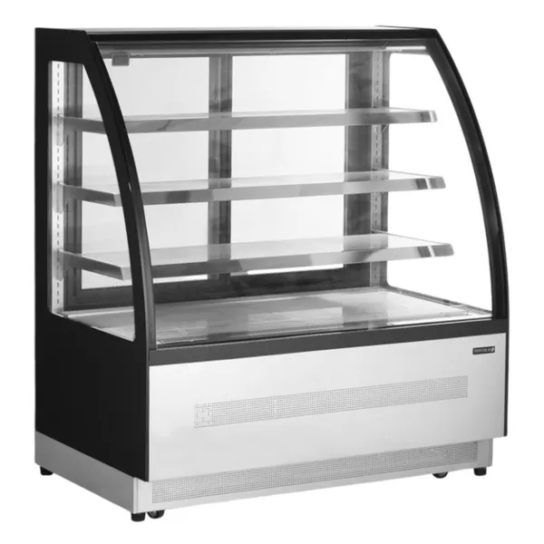 Kühlvitrine Theke 2 Glastüren Schwarz - 218 L