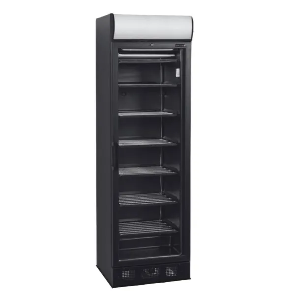 Gefrierschrank mit Glastür und Vordach - Schwarz - 270 L