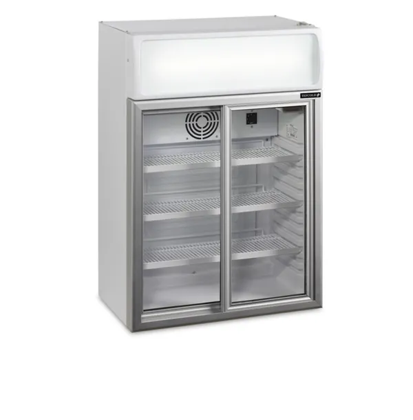 Mini-Kühlschrank mit Vordach - 2 Glastüren - 60 L