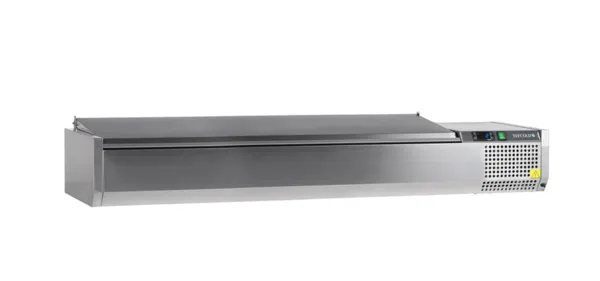 Saladette zum Aufstellen Edelstahl Deckel Statisch 8 GN 1/4 - 41,6 L