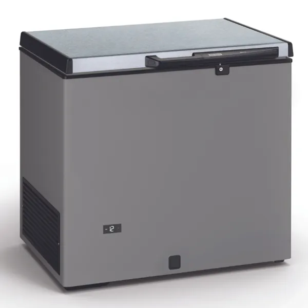 Gefrierschrank Truhe Edelstahloptik und Edelstahldeckel - 220 L