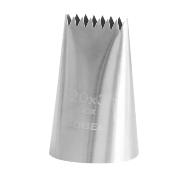 Geriffelte Edelstahl-Buchse mit 6 Zähnen - 20 x 3 mm