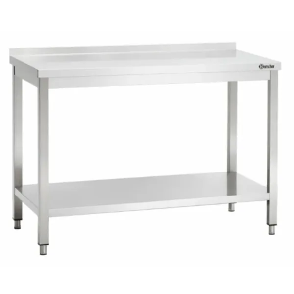 Edelstahltisch mit Aufkantung - L 1300 x T 600 mm
