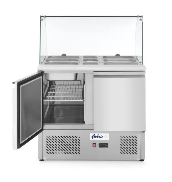Theke 2 Türen - Kühlvitrine aus Glas - 2 GN 1/1 Behälter und 3 GN 1/6 Behälter - 300 L