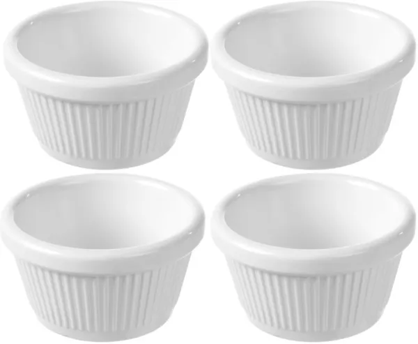 Rillenförmige Melamin-Ramequin 50 ml - Set mit 4 Stück