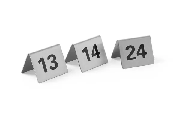 Set von 12 nummerierten Tischaufstellern von 13 bis 24