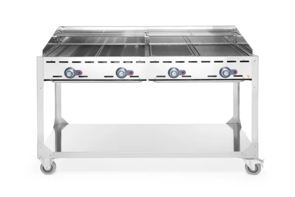 Professioneller Gasgrill Green Fire - 4 Brenner - Auf Rollen montiert