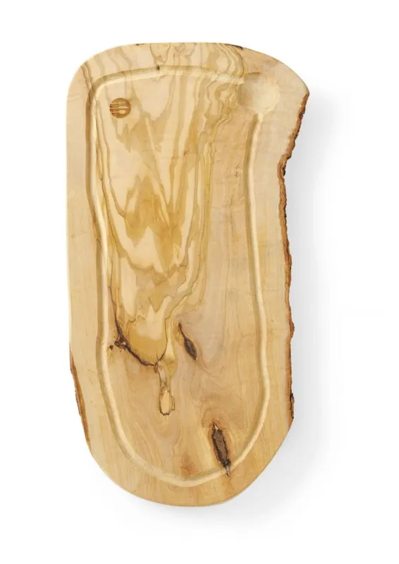 Schneidebrett mit Olivenholzrinne - 400 x 250 mm
