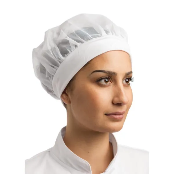 Bequeme weiße Nylon-Kopfbedeckung - Einheitsgröße
