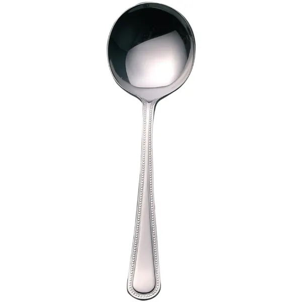 Runde Edelstahl-Suppenlöffel Perle - Set mit 12