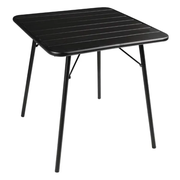 Tisch mit schwarzen Latten aus Stahl - 700 x 700 mm