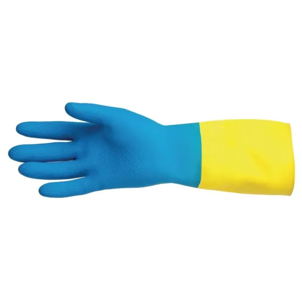 Wasserdichte Handschuhe für leichten chemischen Schutz in Blau und Gelb Mapa 405 - Größe L
