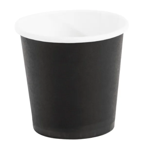Einweg-Espresso-Kaffeetassen Schwarz - 120 ml - Packung mit 50