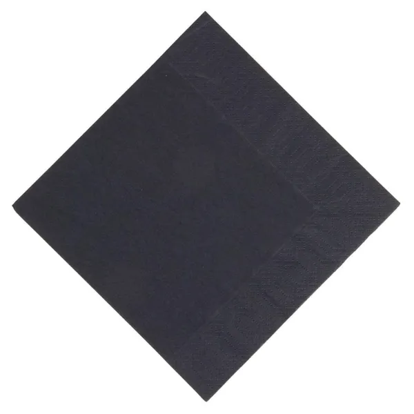 Servietten Snacking Schwarz aus kompostierbarer Watte - 3-lagig - 330 x 330 - Packung mit 1000