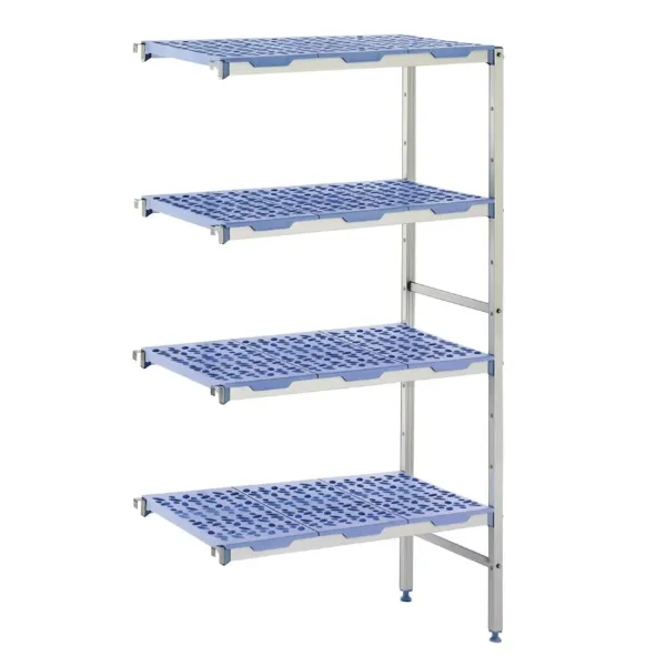 Regalmodul in Eckausführung, 4 Ebenen - B 649 x T 500mm