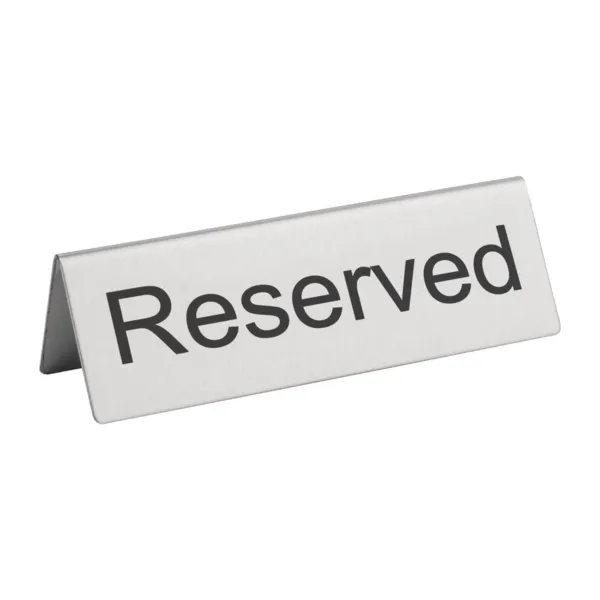 Tischstaffeleien aus Edelstahl "Reserviert" - Set von 10