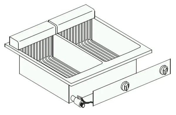 Einbau-Elektrofritteuse Drop-In - 2 x 10 L