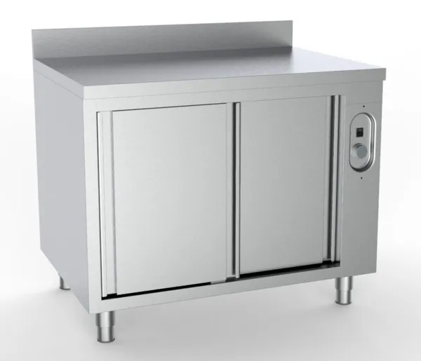 Wärmeschrank mit Rückwand und 2 Türen - L 2000 x T 700 mm