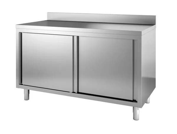 Edelstahl-Unterschrank mit Aufkantung - 2 Türen - L 2000 x T 700 mm
