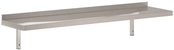 Wandregal aus Edelstahl mit Halterung - L 1200 x T 300 mm