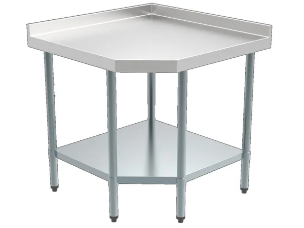 Demontierbarer Ecktisch mit Rückwand und Regal - L 900 x T 700 mm