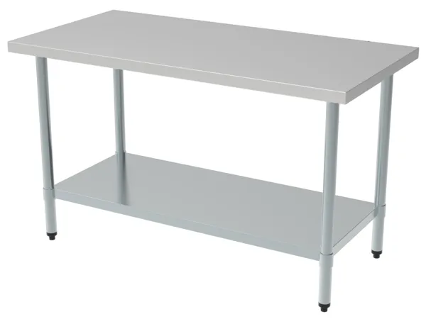 Edelstahltisch mit Regal - L 1800 x T 700 mm