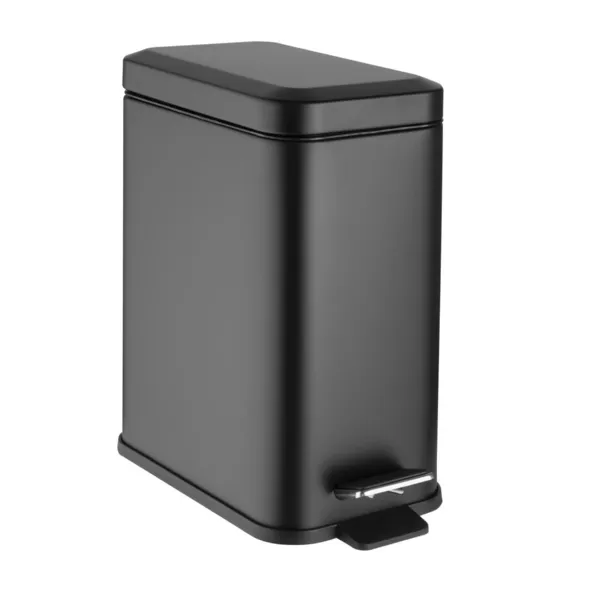 Schlanker schwarzer Badezimmer-Mülleimer - 5 L