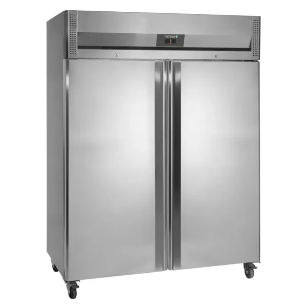 Positive Edelstahl-Kühlschrank GN 2/1 - 2 Türen - 1300 L