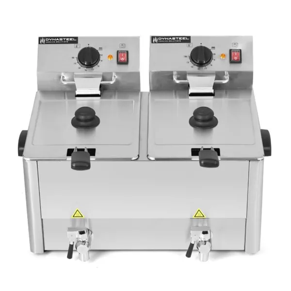 Professionelle Fritteuse 2 x 8 L mit Ablass