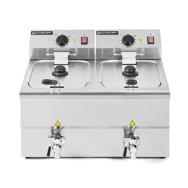 Professionelle Premium Fritteuse 2 x 8 L mit Ablass