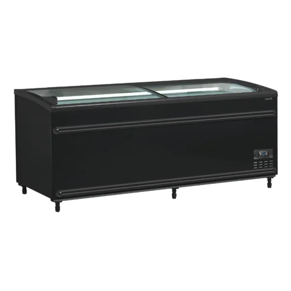 Kühlschrank Gefrierschrank Gebogenes Glasdeckel - Schwarz - 500 L