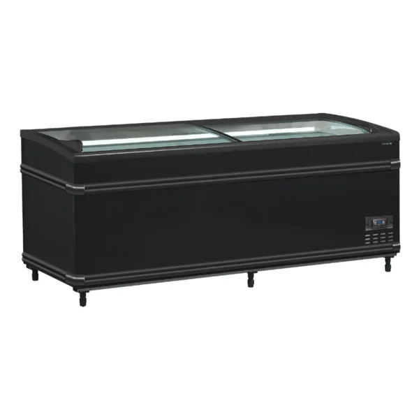 Kühlschrank Gefrierschrank Gebogenes Glasdeckel - Schwarz - 500 L
