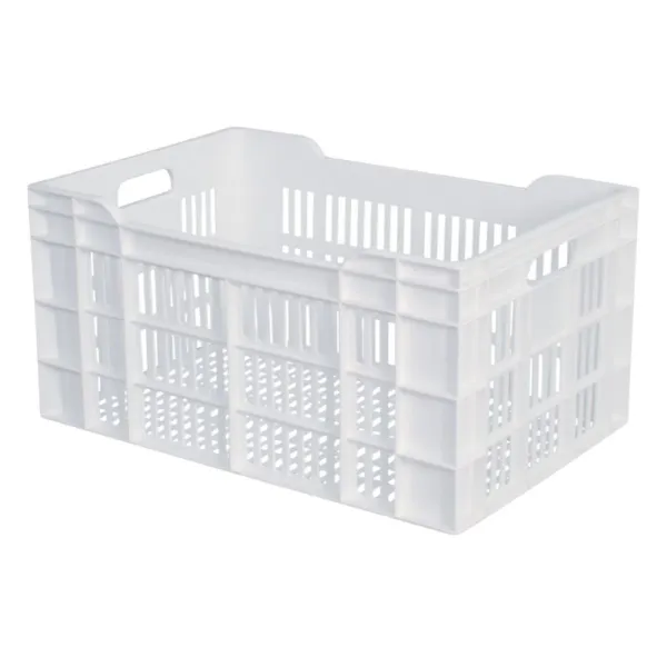 Kiste 600 X 400 Gelocht 60L Weiß