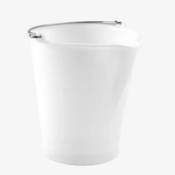 12L Eimer mit Ausgießer Weiß Edelstahl